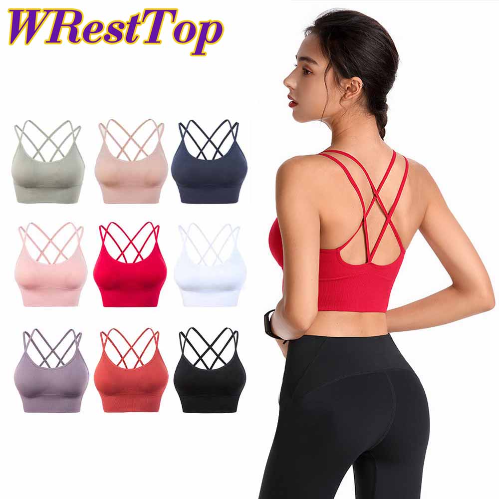 Sports Bra Racerback - Kadın Strappy Spor Sütyen Dikişsiz Çapraz