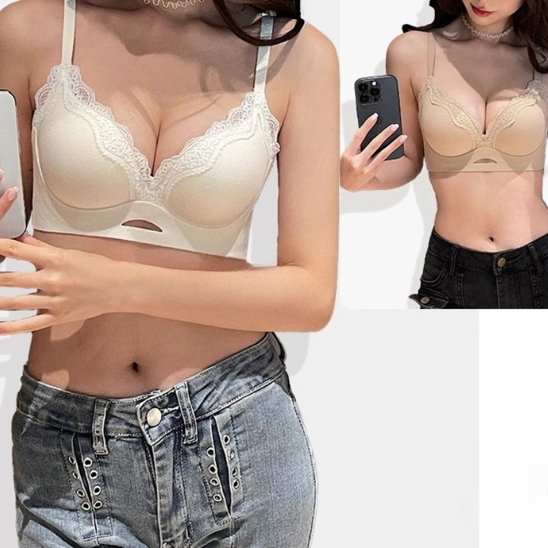 T Shirt Bra Seamless - Zarif Mat Dantel Bralet AB Cup,